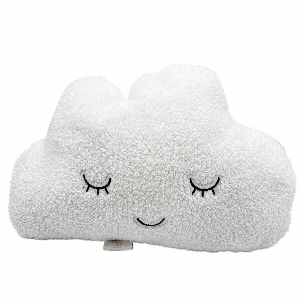 Parent's Choice Decorative Cloud Shaped Pillow 14" White Plush Sherpa Nursery